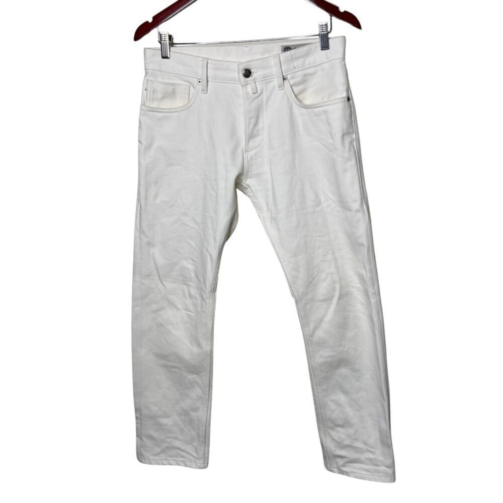 THOM SWEENEY Selvedge Five Pocket slim-leg jeans in White 30x27